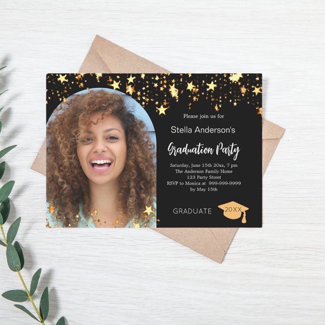 Invitación Fiesta de graduación del arco de fotos de estrella (Subido por el creador)