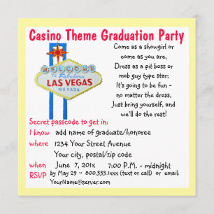 Invitación Fiesta de graduación del estilo de Vegas del tema