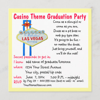 Invitación Fiesta de graduación del estilo de Vegas del tema