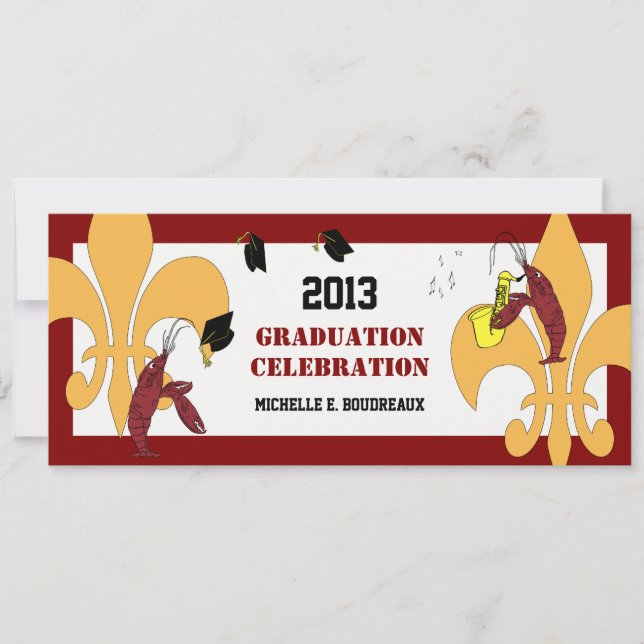 Invitación Fiesta de graduación del jazz de los cangrejos de (Anverso)