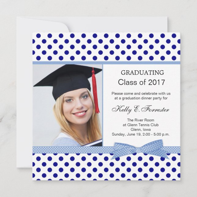Invitación Fiesta de graduación del lunar de los azules (Anverso)