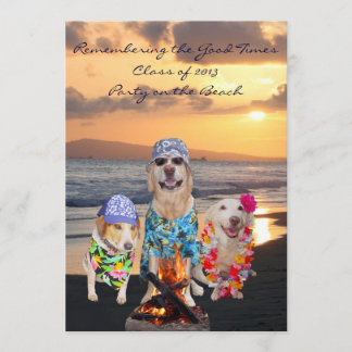 Invitación Fiesta de graduación divertida del perro en la