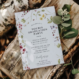Invitación Fiesta de graduación doble de flores silvestres en