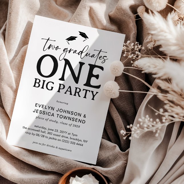 Invitación Fiesta de graduación doble minimalista (Subido por el creador)