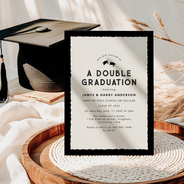 Invitación Fiesta de Graduación Doble Moderna (Subido por el creador)
