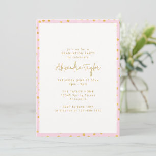 Invitación Fiesta de Graduación Elegante con Lunares de Confe