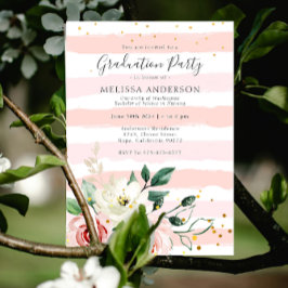 Invitación Fiesta de graduación elegante de enfermeras floral