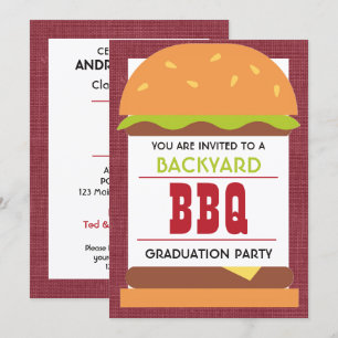 Invitación Fiesta de Graduación en el Jardín trasero con Barb