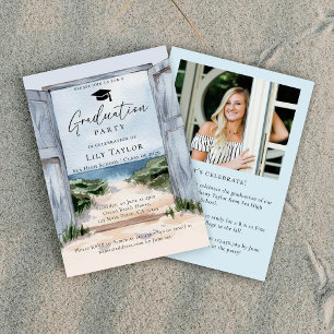 Invitación Fiesta de Graduación en la Elegante Playa Trail