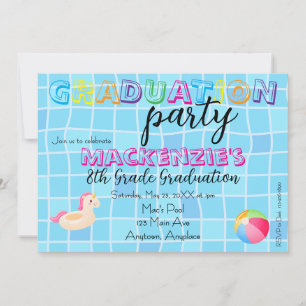 Invitación Fiesta de graduación en la piscina