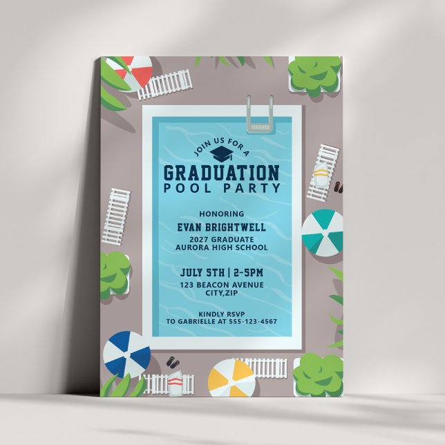 Invitación Fiesta de Graduación en Piscina Moderna  (Subido por el creador)
