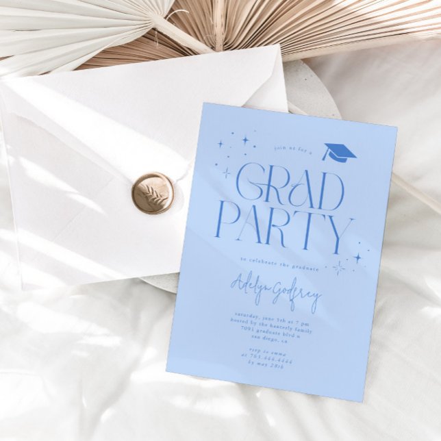 Invitación Fiesta de Graduación Estrellas de Tipografía Moder (Subido por el creador)
