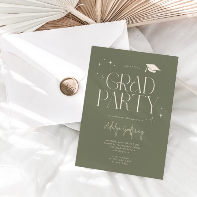 Invitación Fiesta de Graduación Estrellas de Tipografía Moder (Subido por el creador)