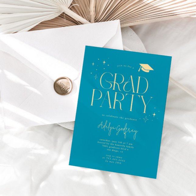 Invitación Fiesta de Graduación Estrellas Tipografía Moderna  (Subido por el creador)