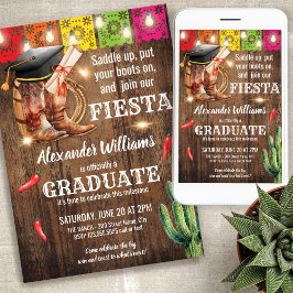Invitación Fiesta de Graduación Fiesta Cowboy y Cowgirl Gradu