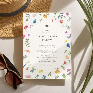 Invitación Fiesta de Graduación Floral Brillante y Delicada