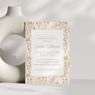 Invitación Fiesta de graduación floral de flores de pradera r