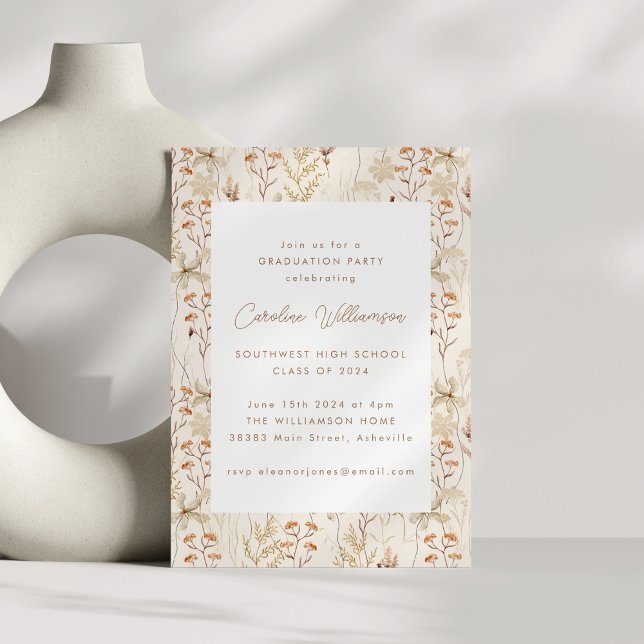 Invitación Fiesta de graduación floral de flores de pradera r (Subido por el creador)