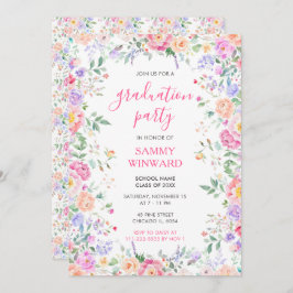 Invitación Fiesta de Graduación Floral de Flores Silvestres d