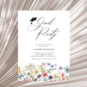 Invitación Fiesta de Graduación Floral de Flores Silvestres M