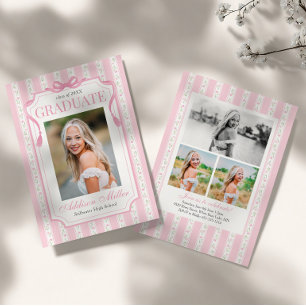 Invitación Fiesta de Graduación Floral Rosa