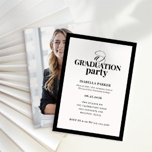 Invitación Fiesta de Graduación Formal y Elegante   Foto en l
