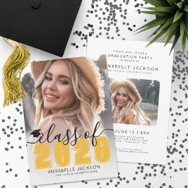 Invitación Fiesta de Graduación Foto Amarilla