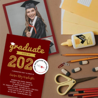 Invitación Fiesta de Graduación Foto Boceto 3 Graduado 2026 O