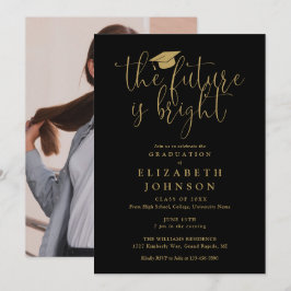 Invitación Fiesta de Graduación Foto de Futuro Brillante