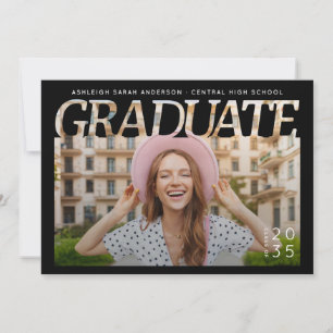 Invitación Fiesta de Graduación Foto de Graduado Moderna Simp