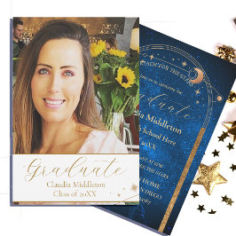 Invitación Fiesta de Graduación Foto Estrellas de Noche