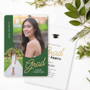 Invitación Fiesta de graduación foto moderna Arco 2 Verde