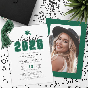 Invitación Fiesta de Graduación Foto Verde
