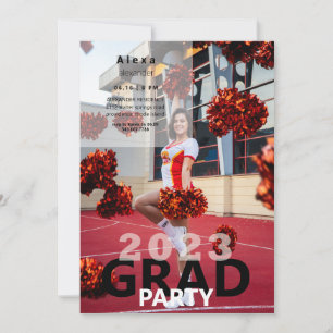 Invitación Fiesta de graduación fotográfica animadora de 2023