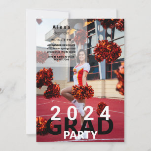 Invitación Fiesta de graduación fotográfica animadora de 2024