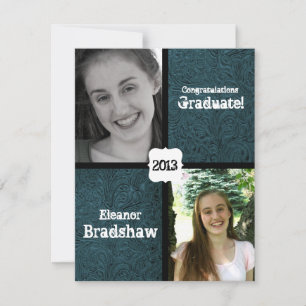 Invitación Fiesta de graduación fotográfica con aspecto de cu
