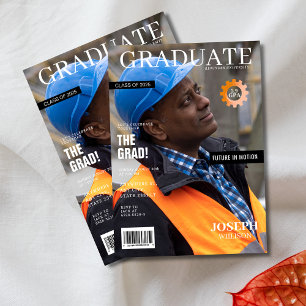 Invitación fiesta de graduación fotográfica de la revista de 