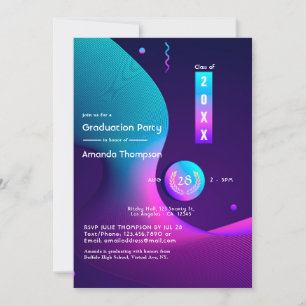 Invitación Fiesta de Graduación Geometric Glow