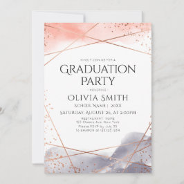 Invitación Fiesta de Graduación Geométrica Acuarela del Amane