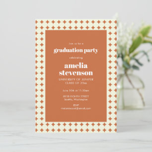 Invitación Fiesta de Graduación Geométrica Retro en Crema de