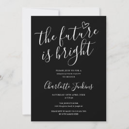 Invitación Fiesta de Graduación Guión Futuro Negro Brillante