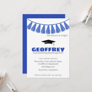 Invitación Fiesta de Graduación Infantil Colorido Jardín de I