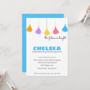 Invitación Fiesta de Graduación Infantil Colorido Jardín de I