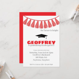 Invitación Fiesta de Graduación Infantil Colorido Jardín de I
