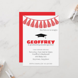 Invitación Fiesta de Graduación Infantil Colorido Jardín de I
