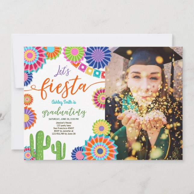 Invitación Fiesta de graduación invitamos a fiesta mexicano (Anverso)
