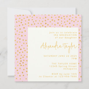 Invitación Fiesta de Graduación Lunares Glam Divertidos Confe