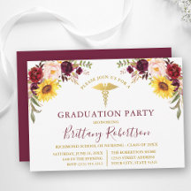 Fiesta de Graduación Médica Floral Mixta Acuarela