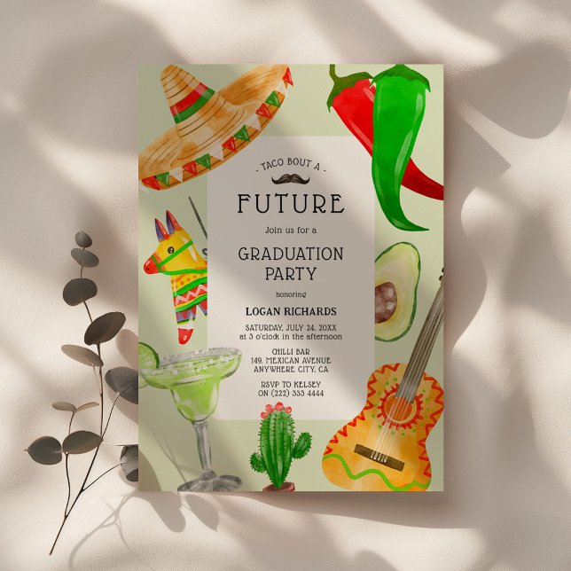 Invitación Fiesta de Graduación Mexicana 'Taco bout a Future' (Subido por el creador)