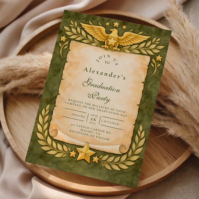 Invitación Fiesta de graduación militar vintage (Subido por el creador)